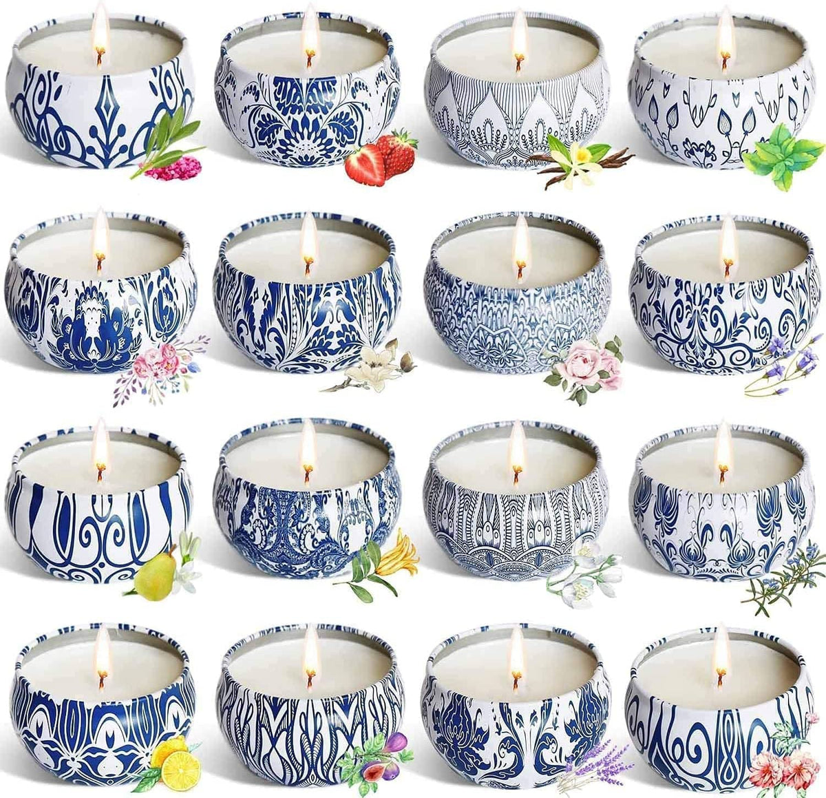YOROXRG Scented Candles Gifts Set 16 Pack Soy Wax Travel Tin Jar Candles for Home 2.5 OZ Scented Candles for Mom for Christmas Birthday Thanksgiving Mothers Day
